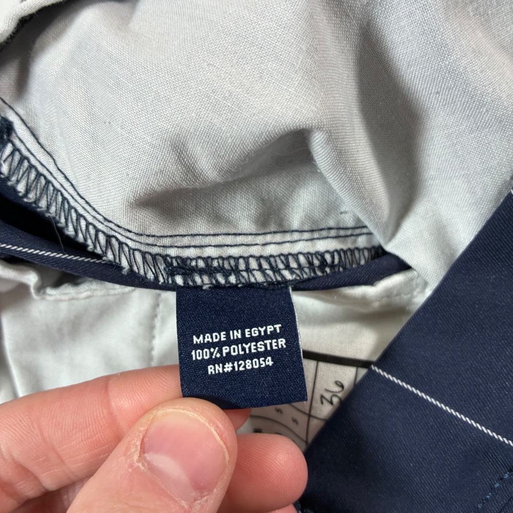 Bonobos Maide Golf Pants 36x36 Navy Blue Windowpane Plaid Performance - Picture 4 of 9